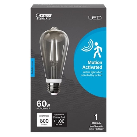 Feit Electric Feit ST19 E26 (Medium) LED Motion Activated Bulb Daylight 60 Watt Equivalence 1 pk ST19C950CAMFILD